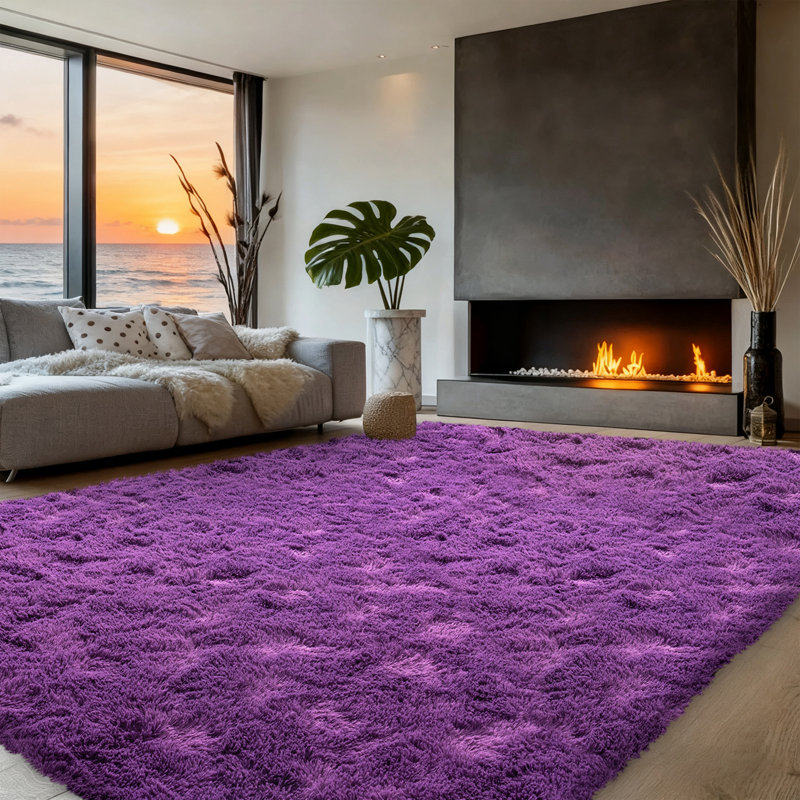 Silk-Cloud Series - Sleek Premium Velvet Area Rug, Ultra-Smooth Touch Silky Microfiber, Non-Slip & Shed-Free Minimalist Shag Rug for Bedroom