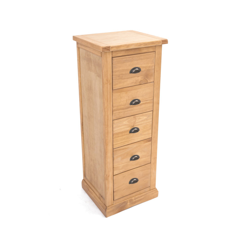 Sarkar 45cm W 5 - Drawer Chest of Drawers, Chamfered