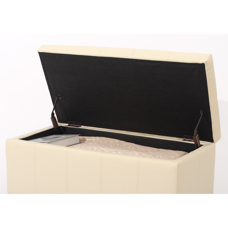 Banc de rangement avec repose-pieds de 36 pouces avec revêtement en similicuir Damara