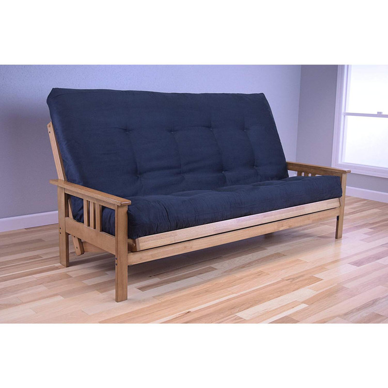 Monterey Queen Futon Frame with Mattress - Futon Frame Set with Mattress, Foldable Futon Frame with Sturdy Wood Build, Living Room Futon Frame with Mattress, Versatile Design