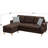 4 Sectional In Dark Coffee Polyfiber With Reversible Chaise Back &-1006413455