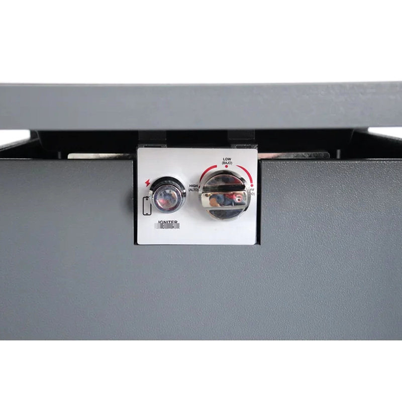 30" Square Fire Pit With Smoked Glass - Heat Stainless Steel Propane/Gas Lava Rocks 57 Lb Gray Fireplace Construction Propane/Natural Gas