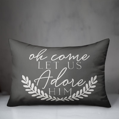  Oh Come Let Us Adore Him Lumbar Pillow