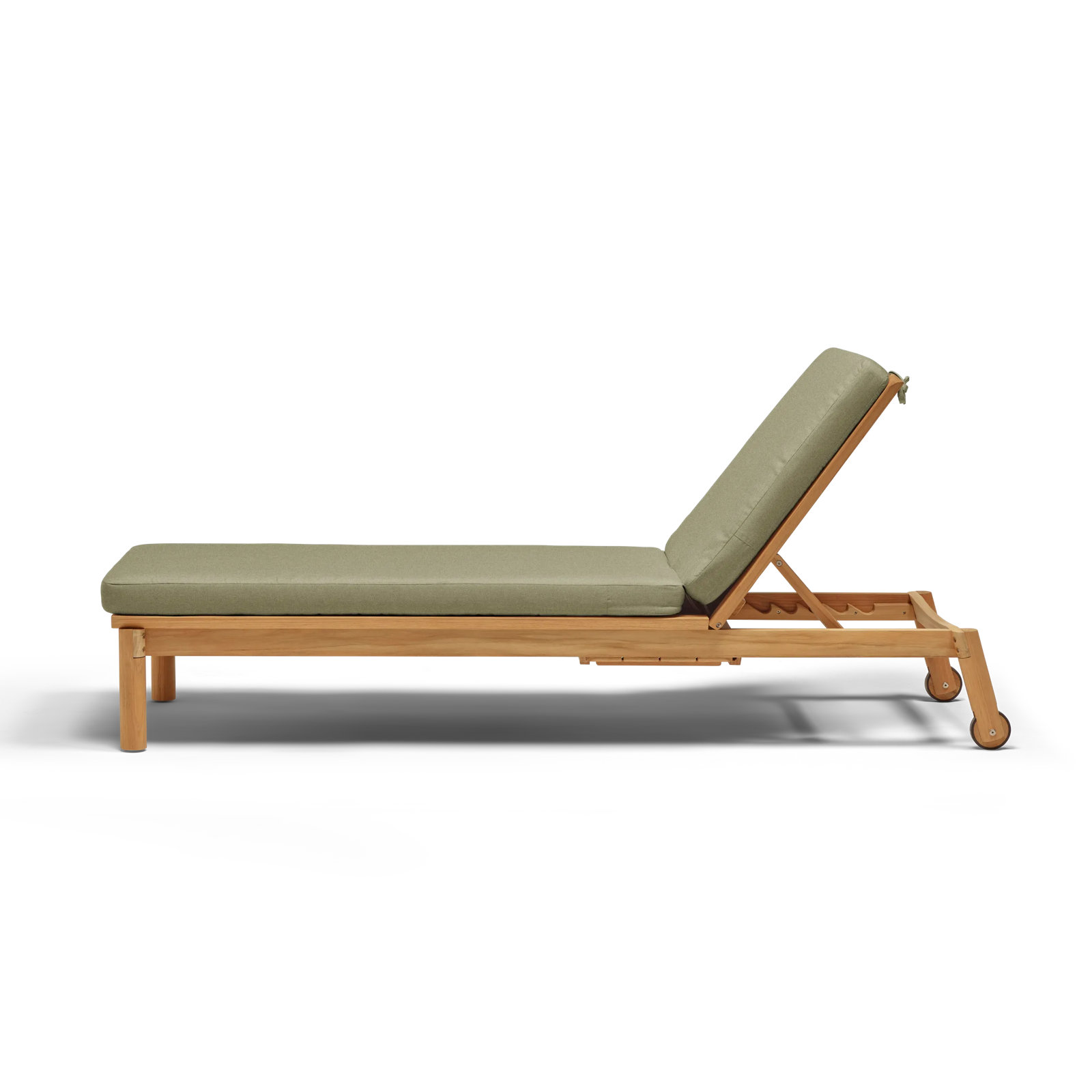 Haven 27.5'' Outdoor Teak Chaise Lounge, Sunbrella Leaf