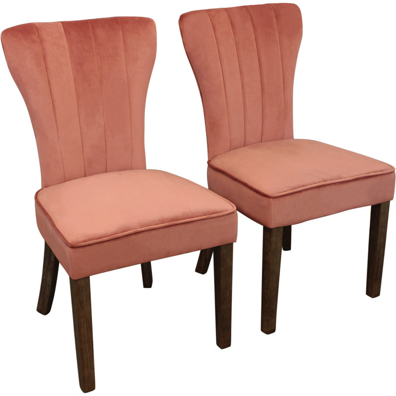 Aryhanna 19'' H Tufted Upholstered Side Chair, Blush