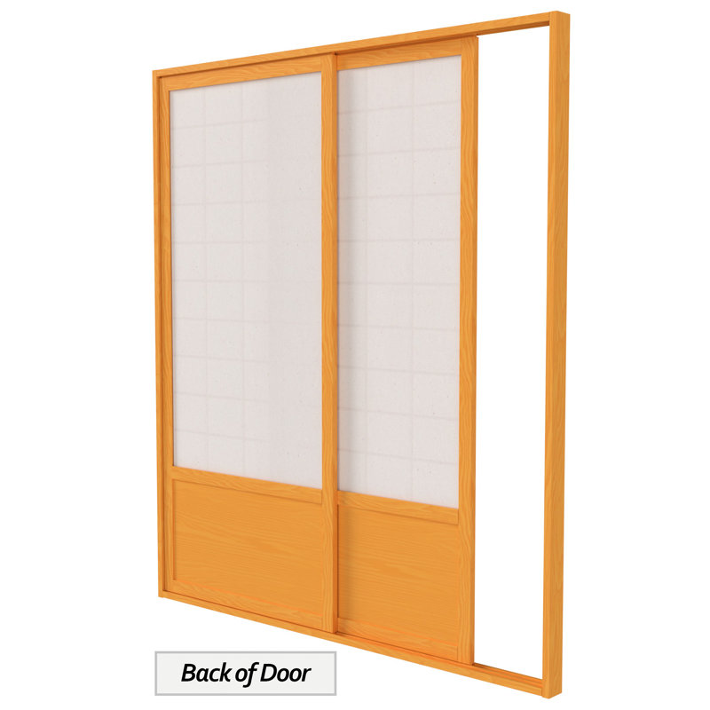 83" x 73.5" Single Sided Sliding Door Shoji Room Divider, Honey
