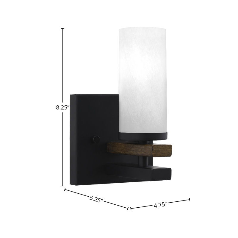 Applique murale Belmont, Noir mat/brun