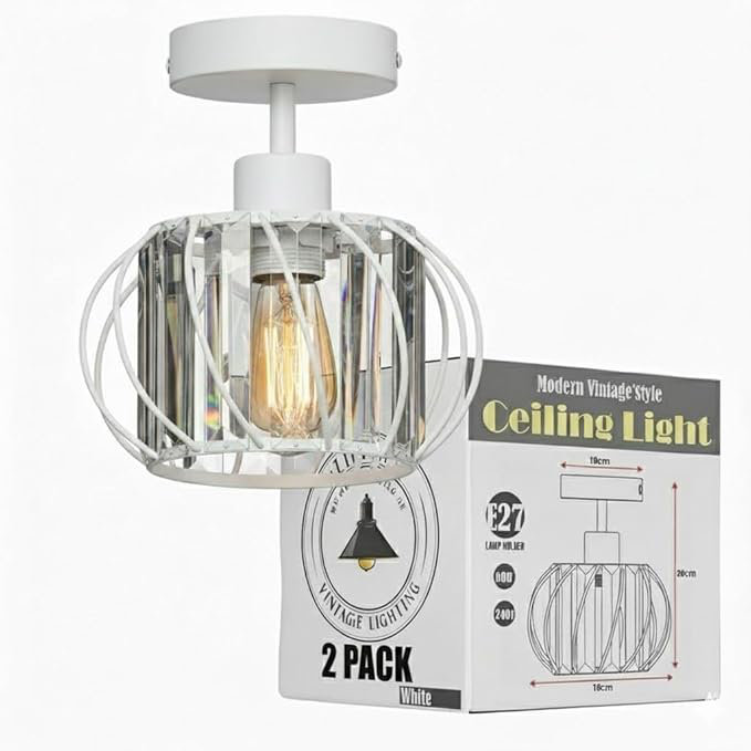 Semi Flush Mount, White