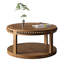 Table basse ronde en bois avec tablette