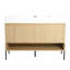 Ensemble de meuble-lavabo 48 po avec lavabo simple en résine, ensemble d'armoires de rangement modernes 3 portes, bois massif multicouche
