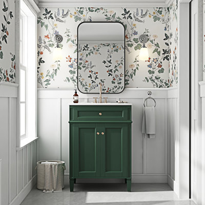 Meuble-lavabo de salle de bain avec portes, tiroir basculant et lavabo