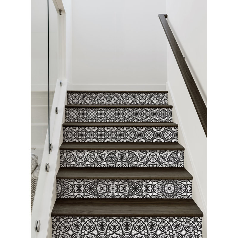 Autocollants muraux autocollants pour escalier Peel & Stick, H 6,5 po x l 48 po