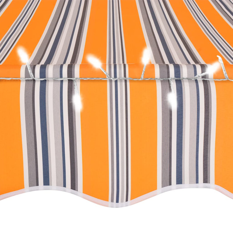 Dakota Fields Fabric Cover Retractable Patio Awning, 2.5m W x 1.2m D, Yellow/Blue