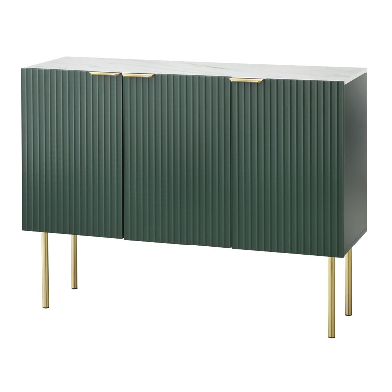 Santillanes 47.25'' Sideboard, Green/Faux White