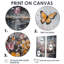 Fleurs avec papillons blancs II - Décoration murale traditionnelle 2 panneaux-253166342-253166341-253166339