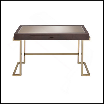 Table de bureau espresso et champagne