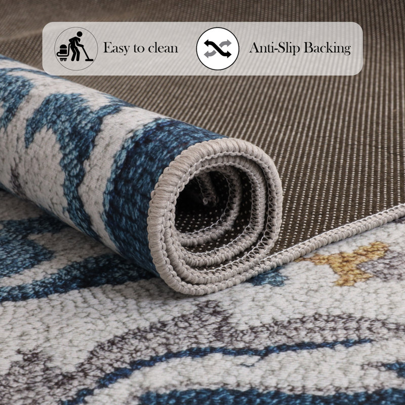 Modern Abstract Area Rug for Living Room, Bedroom, Dining Room, and Home Office – Soft Indoor Accent Rug