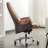 Light Brown + Dark Brown + Silver adjustable Microfiber Leather + Aluminium Alloy Office Chair