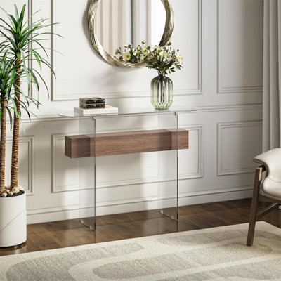 Charnelle 254cm Glass Console Table