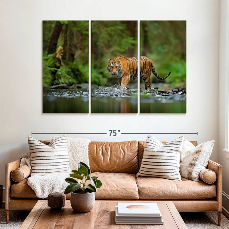 Brampt Tiger In The River, 42" H x 65" W