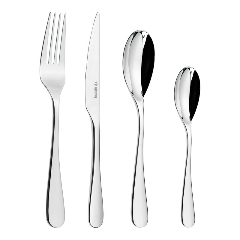 Rivers Collection Sheaf, 24 Piece Cutlery Set for 6 People, 18/10 Stainless Steel, 3.5mm Gauge