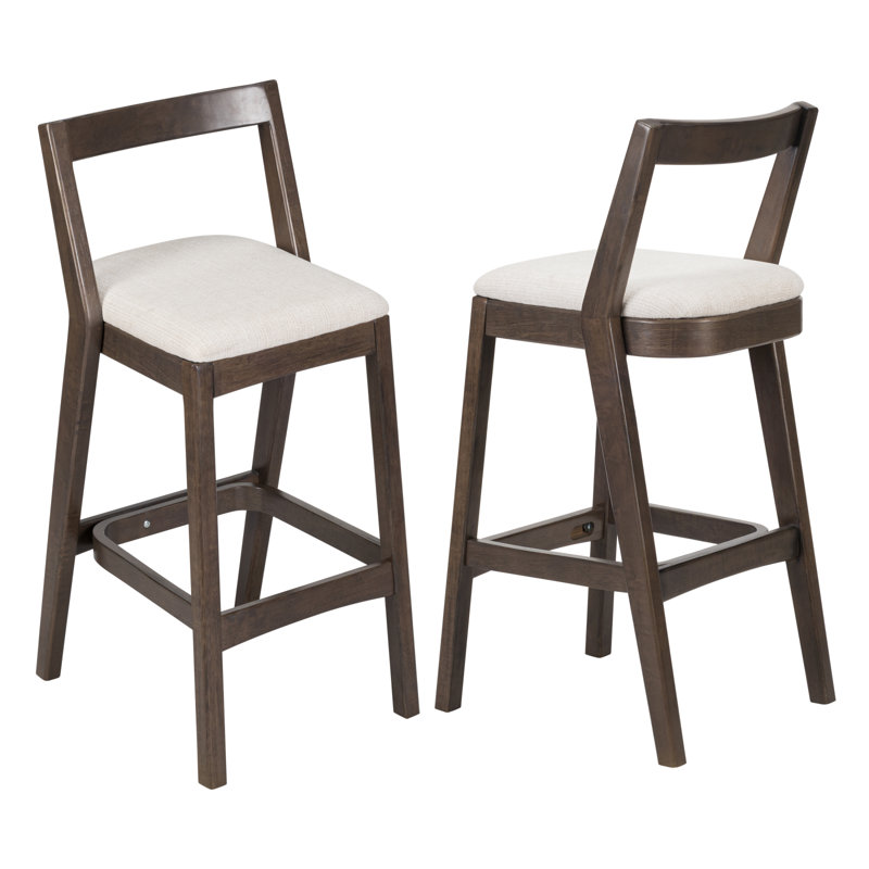 Ensemble de 2 tabourets de bar Jasper, Marron foncé