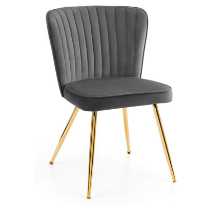 Gerson 32 cm H Velvet Side Chair in Grey