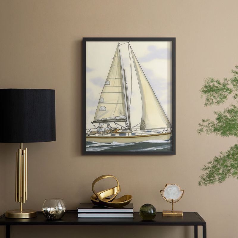 NAUTICAL Series Cxxxi - Impression encadrée de qualité supérieure - Prêt à être accroché - Aucun clou requis