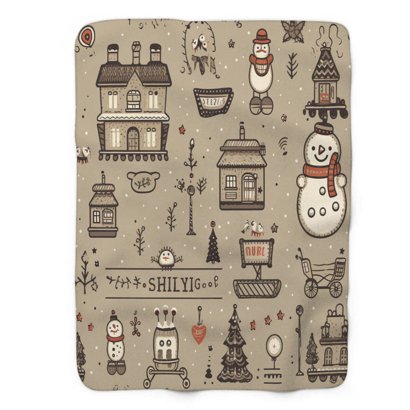 Snowy Fun Time - couverture 1 pièce, L 50 po x L 60 po