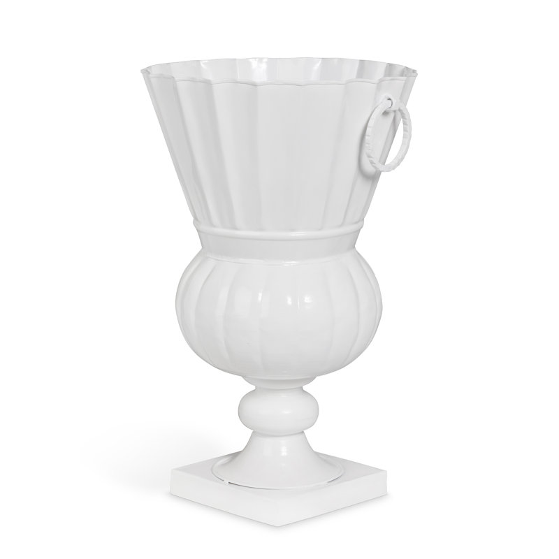 Atlas Outdoor Urn, Small, White Hydrangea, White Hydrangea, Large