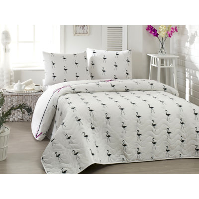 Courtepointe en mélange de coton noir / blanc Essary