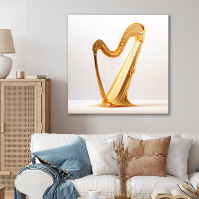 «Harp Harmony Golden Serenity I», reproduction sur toile