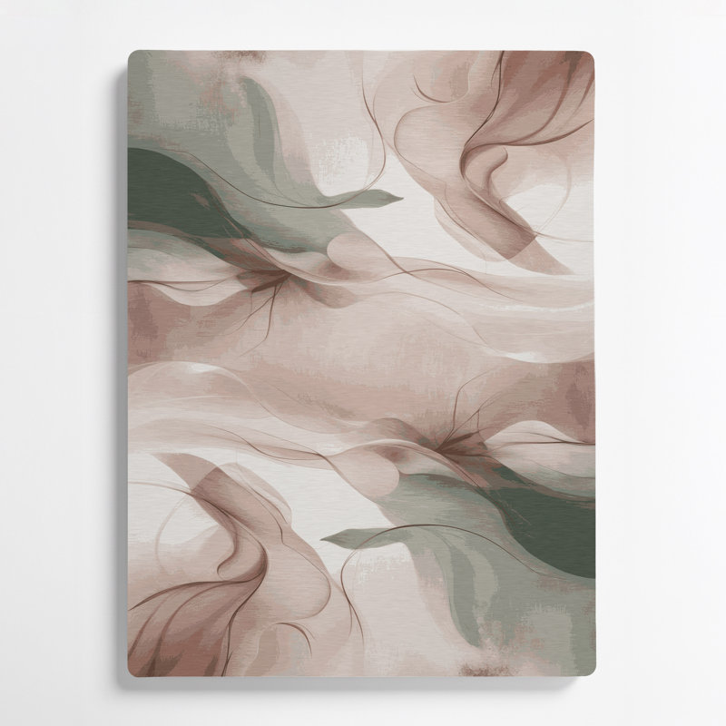 Abstrait paysage 100 beige, art mural en métal, H 12 po x l 18 po