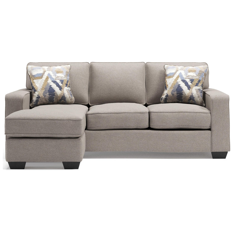Greaves Upholstered 85'' Seating Component, Stone Chenille, Black/Gray