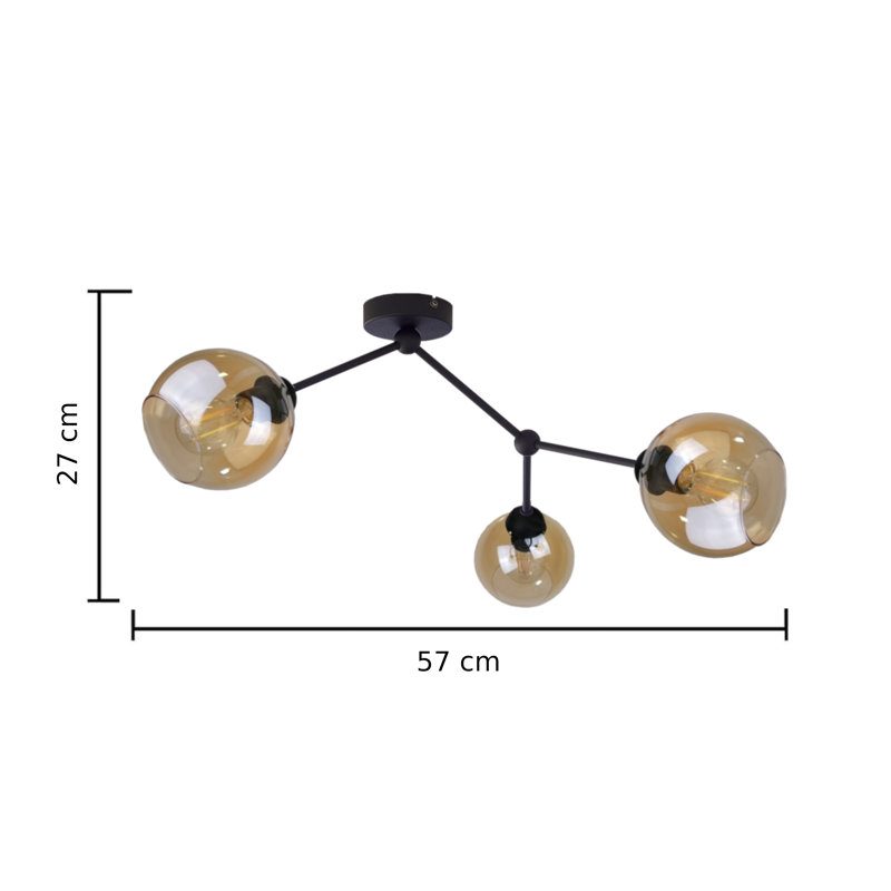 Helene Glass Semi Flush Mount, Yellow
