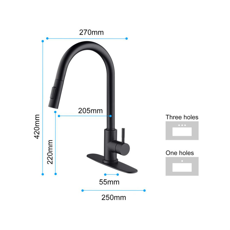 KISRAIS Pull Down Touch Kitchen Faucet, Matte Black