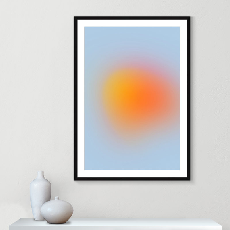 Imprimé néon orange brillant, Oui, Cadre photo noir simple, H 41,5 po x l 29,5 po x P 1,25 po