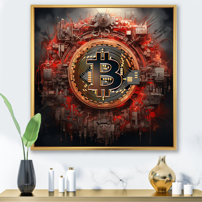 Red Bitcoin Crypto Currency I - Fashion Bitcoin Wall Art