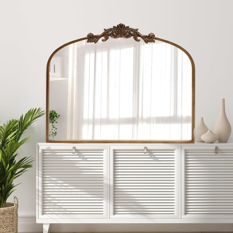 Metal Framed Vintage Accent Mirror, Antique Bronze, 29" x 36"