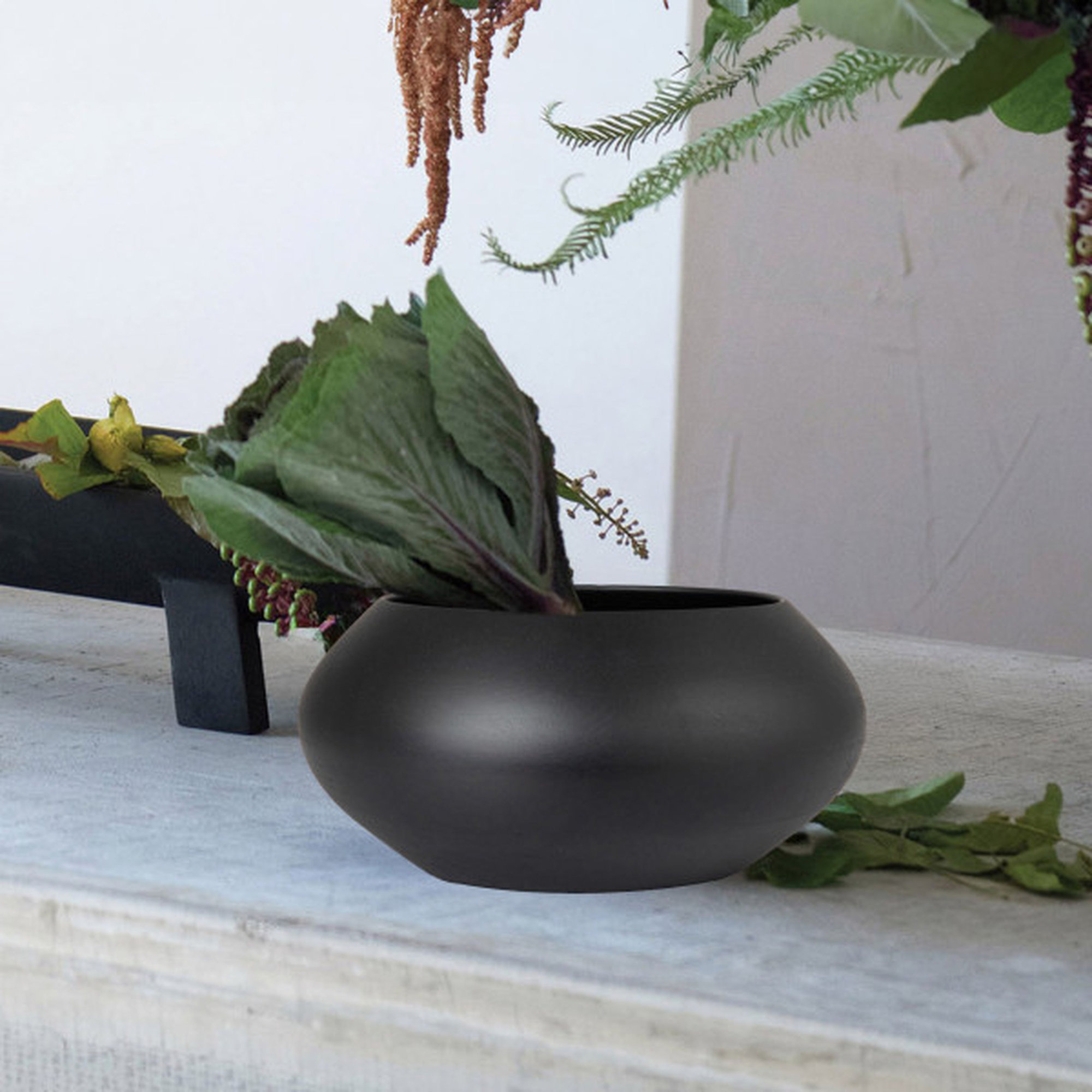 Wood Serving Bowl, Black