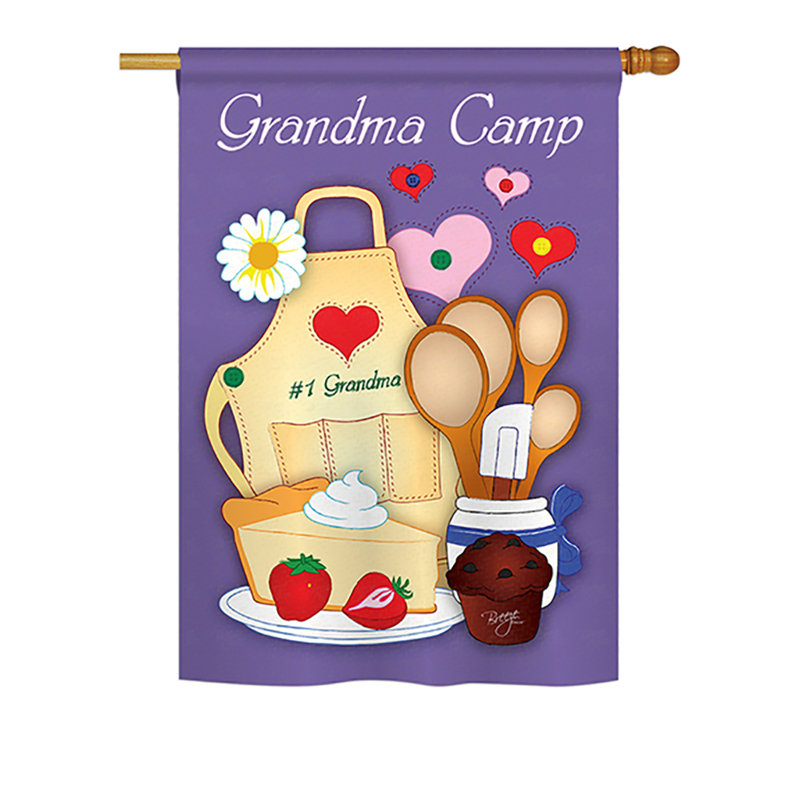 Drapeau de maison / jardin en polyester Overston Grandma Camp, H 40 po x l 28 po