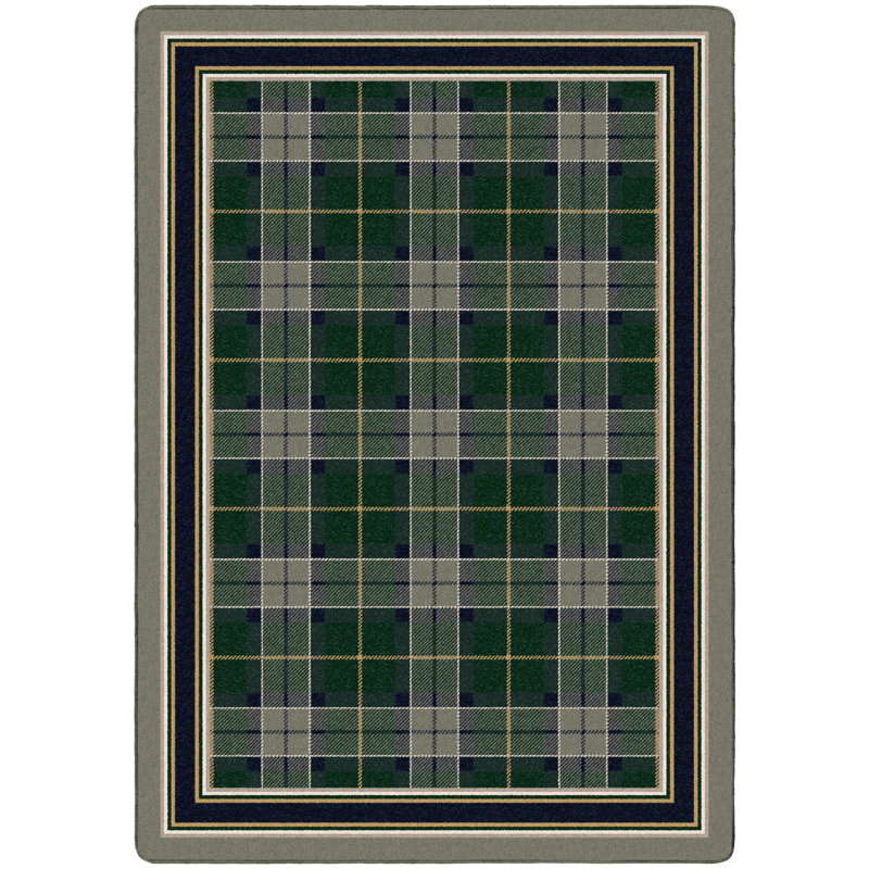 Alminus Signature Magee Tartan Sage Plaid Area Rug, Rectangle 5'4" x 7'8"