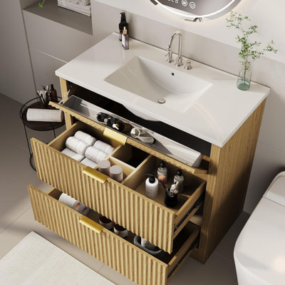 Meuble-lavabo cannelé 36 po avec lavabo 36 po
