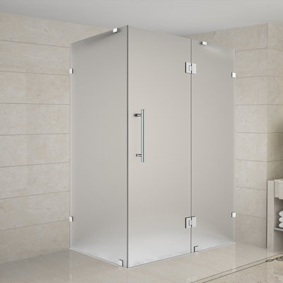 Avalux Frameless Corner Hinged Shower Enclosure with Clear Glass