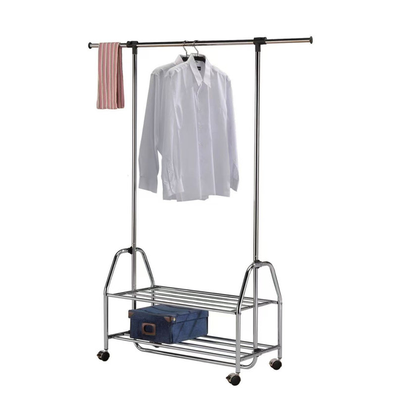 Barre à vêtements extensible en métal chromé