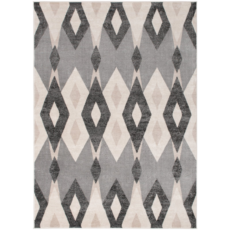 Tapis gris / noir Gareth, Rectangle 5 pi 3 po x 7 pi 3 po