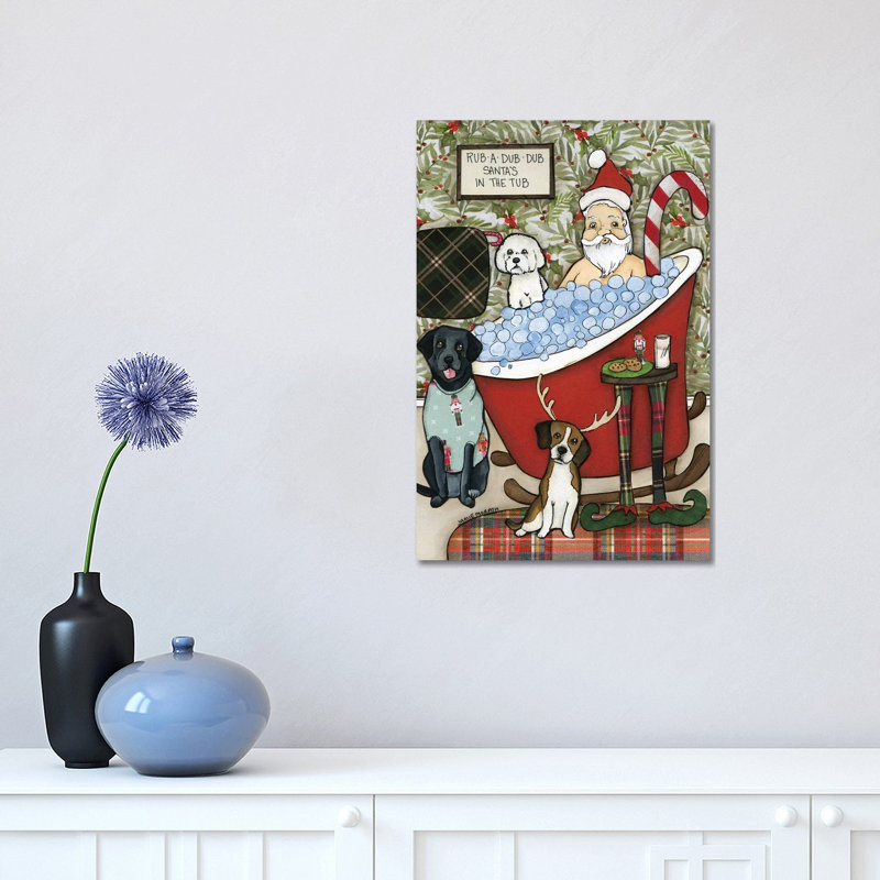 Santa's In The Tub by Jamie Morath - Wrapped Canvas Print, 45.72cm H x 30.48cm W x 1.91cm D