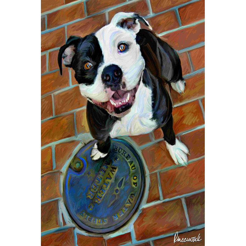 " Happy Staffie " by Robert McClintock, 70233194