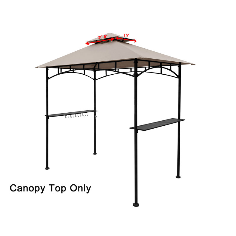 Khaki Polyester Soft-Top Grill Gazebo Replacement Canopy