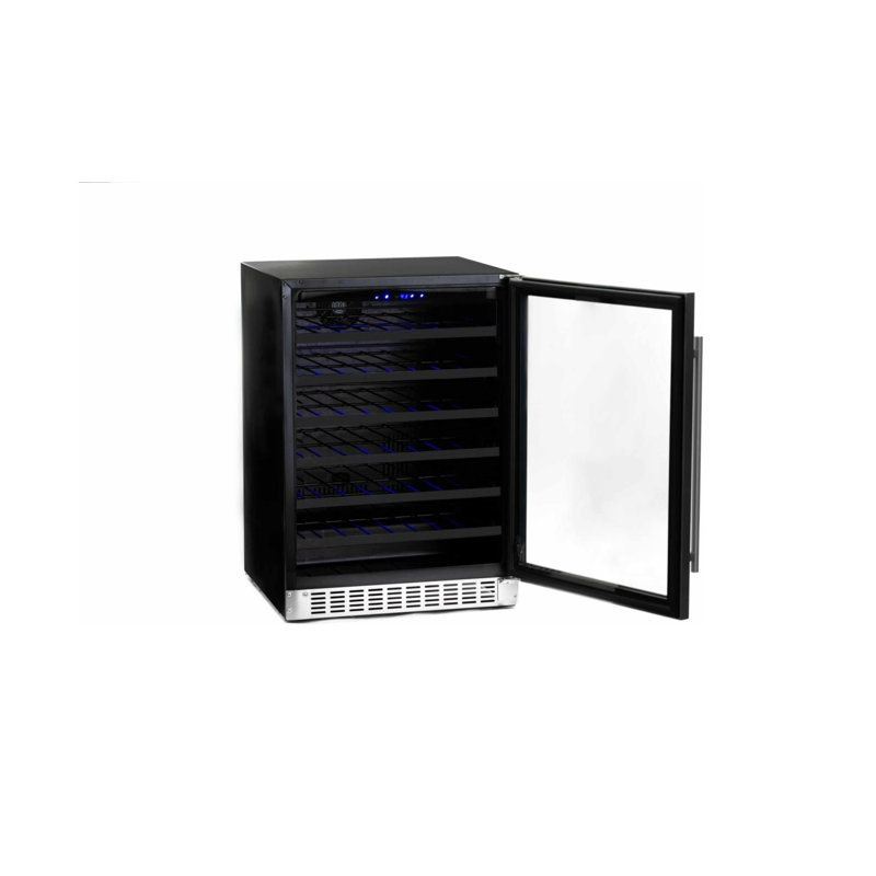 Azure Home Products Single Zone 23.62'' Freestanding 54 Bottle Wine Refrigerator with Reversible Door